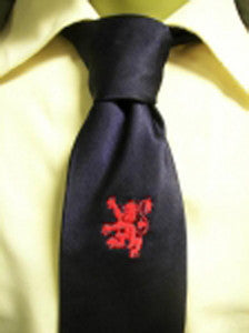 Blue with Embroidered Rampant Lion Tie