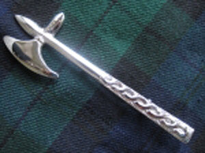 Battle Axe Kilt Pin (Chrome Finish)