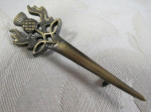 Celtic Thistle Kilt Pin (Antique Brass Finish)