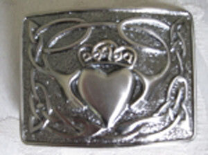 Claddagh Belt Buckle (Silver Finish)