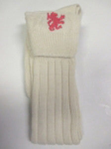 Embroidered Rampant Lion (Off-White) Kilt Hose