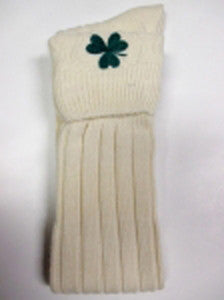 Embroidered Shamrock (Off-White) Kilt Hose