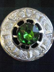 Large Green Stone Brooch