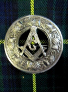 Large Masonic Antique Nickel Brooch