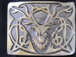 Stag Head Buckle (Antique Nickel Finish)