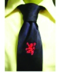 Black with Embroidered Rampant Lion Tie